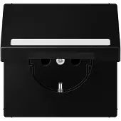JUNG SCHUKO Steckdose, 16 A 250 V , mit Schriftfeld, integrierter erhöhter Berührungsschutz, Klappdeckel, Thermoplast lackiert, Serie LS, graphitschwarz m LS1520BFNAKLSWM