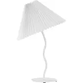 Beliani Tischlampe Weiß mit Metallfuß 48 cm Plisseeschirm Stoffschirm Kegelform Langes Kabel mit Schalter Modern Schlaf- u. Wohnzimmer Beleuchtung