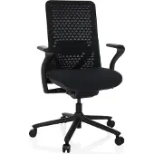 Hjh OFFICE High End Bürostuhl VERVIO Ergonomischer Schreibtischstuhl mit Armlehnen Stoff / Netzstoff Schwarz Drehstuhl für Büro, Zuhause