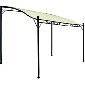 Degamo Pavillon Terrassenpavillon Anbaupavillon MANTOVA 3 x 2,5 Meter, Gestell Stahl schwarz, Plane wasserdicht beschichtet ecru