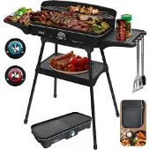 Eldom Elektrogrill Garten Groß 5-in-1 Stehtisch Klappbar Rauchfrei