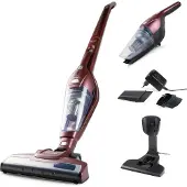 Primo PR508SV 2-in-1 schnurloser Stabstaubsauger - Beutelloser Staubsauger - Handstaubsauger - HEPA-Filter - Bordeaux