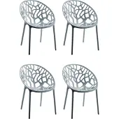 CLP Gartenstuhl Hope 4er Set grau stapelbar, wetterfest, 80x59x60 cm
