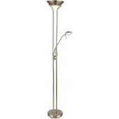 Globo LED Stehleuchte, Glas, messingfarben, dimmbar, H 180 cm