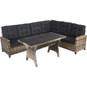 TecTake Rattan Lounge Catania für 6 Personen widerstandsfähig