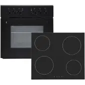 PKM BIC3 Einbauherd Set Backofen schwarz Glaskeramikkochfeld rahmenlos
