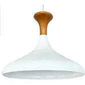 Bamyum Champion Pendelleuchte aus Holz, 35 cm Hängelampe Weiße Metall Lampe