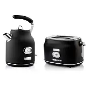 WESTINGHOUSE Retro Wasserkocher + Toaster 2 Schlitze - Schwarz