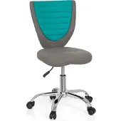Hjh OFFICE KIDDY COMFORT - Kinderdrehstuhl Grau / Türkis