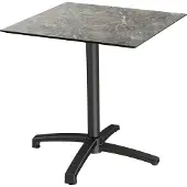 Essentials X Cross Terrassentisch Schwarz gestell + Galaxy Marble HPL 70x70 cm