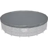 Bestway Winterfeste Premium-Abdeckplane Ø 615 cm, grau, rund