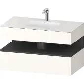 Duravit Einbauwaschtisch-Möbel-Set Qatego 100x55x60cm, gra m/we hgl, Konsolen-Waschtischunterbau