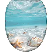 Sanilo WC-Sitz mit Absenkautomatik und Schnellverschluss Waterworld, Toilettendeckel direkt vom Hersteller, Klodeckel, Klobrille, WC Deckel