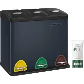 Songmics Mülleimer Mülltrennsystem, aus Metall, 24 L, Küche