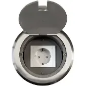 NCC-Licht Einbausteckdose Fußbodensteckdose Steckdose 1 x Schuko Edelstahl für Boden & Wand Bodendose