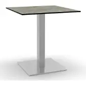 BIG Möbel Bistrotisch HPL Compact Premium | 70x70 cm Beton Grau | Edelstahl-Gestell 50x50 cm