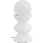 LINDBY Tischleuchte Nielson, weiß, Höhe Schirm 9 cm, Gips