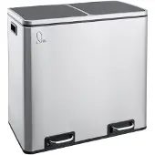 SVITA TM2X24 Mülleimer Mülltrennsystem 48L Abfalleimer Kücheneimer Edelstahl