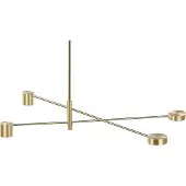 Beliani Hängeleuchte mit 4 Lichtern gold Metallrahmen Minimalistisch Modernes Wohnzimmer/Schlafzimme