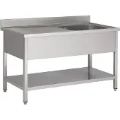 Chefgastro 700 Spültisch Grundboden Rechts BxTxH 1200x700x850mm