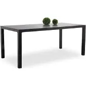 Outdoor Gartentisch MESSINA BHT 180x95x75 cm schwarz Outdoortisch
