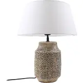LINDBY Tischleuchte Aelith, Ø 40 cm, braun, Keramik, E27