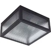 LINDBY Außendeckenleuchte Bolgar, schwarz, Metall, Glas