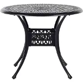Beliani Gartentisch schwarz Aluminium runde Form Bistro Retro-Optik
