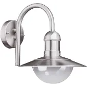 LINDBY Außenwandleuchte Damion, 30 cm, Edelstahl, E27, IP44