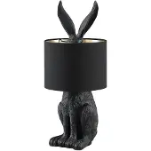 LINDBY Tischlampe Lorentina, 56 cm, Hase, schwarz, Textil