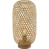 Globo Tischleuchte Bambus naturfarben, Kabel PVC schwarz, Wippschalter am Kabel, Bambusgeflecht, ø: 220mm, H: 460mm, Kabellänge 1700mm, exkl. 1x E27 60W 230V