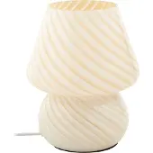 LINDBY Tischleuchte Andriana, gelb/weiß, Glas, Ø 15 cm