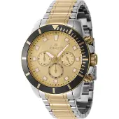 Invicta Pro Diver 46049 Herren uhr - Wasserdicht - Analog - Quarzuhrwerk - Edelstahl mit goldenen zifferblat - 45mm