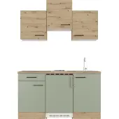 Flex-Well Flex Well Singleküche mit Geräten Cara 150,5 cm grün eiche matt zerlegt Variante reversibel 00012490