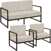TecTake Garten-Loungeset Comosa für 4 Personen, XXL-Polsterung