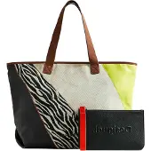 Desigual Braune Schultertasche mit Henkeln und herausnehmbarer Innentasche