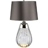 Elstead Lighting Lena Zeitgenössische Schreibtischlampe Metall Glas Rauch Grau 1 Licht E27