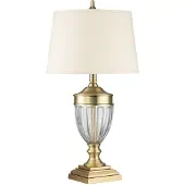 Elstead Lighting Tischleuchte, Stahl, Glas, Leinen, Messing, D 43 cm