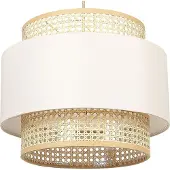 Beliani Hängelampe beige / natürlich Baumwolle Rattan Boho Wohnzimmer Esszimmer