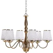 Beliani Kronleuchter Messingfarben Metall und Acrylglas 6-flammig Klassischer Stil Hängeleuchte für Wohnzimmer Esszimmer