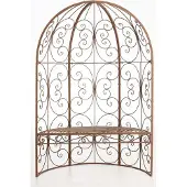 Mendler Halbpavillon HLO-CP4 mit Sitzbank antik braun