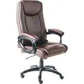 Beliani Chefsessel Dunkelbraun Kunstleder Gepolstert Höhenverstellung Drehbar Neigungsfunktion Ergonomische Form Bürostuhl Bürosessel