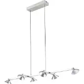 LUCANDE Steve LED-Hängelampe, alu, 113 cm, 6-flg., dimmbar - , Steve, dimmbar, Metallisch, für Esszimmer, Metall, Modern