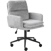 Beliani Bürostuhl Hellgrau Stoff Höhenverstellbar Drehbar Bremsbare Rollen mit Armlehnen Wippfunktion Modern Drehstuhl Büro Arbeitszimmer Homeoffice