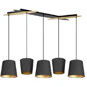 LUCANDE Thamila Hängeleuchte, schwarz, gold, Eisen