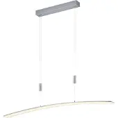 B-Leuchten LED-Pendelleuchte - Silbergrau - Metall - 1-flammig - 100 x 150 cm - mit Fernbedienung