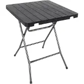 Linder Exclusiv GmbH Bistrotisch Gartentisch Klapptisch Kunststoff Holz-Rattan Optik schwarz