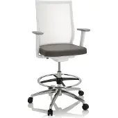 Hjh OFFICE ASPEN WORK W - Arbeitsstuhl Arbeitshocker Grau / Weiß