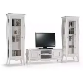 Xl Moebel Gmbh Wohnwand TV-Ständer 2x Vitrine Regal Luxus Wohnzimmer Weiß Anbauwand