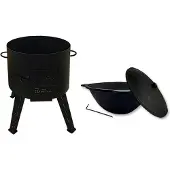 Grillpeter Utschak mit Kazan 12 L Set Kasan aus Gusseisen Schüreisen